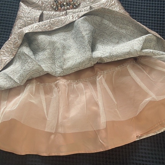 Eliza J Metallic Embellished Jacquard Occasion Event Blush Pink Dress Size8 - Picture 12 of 15